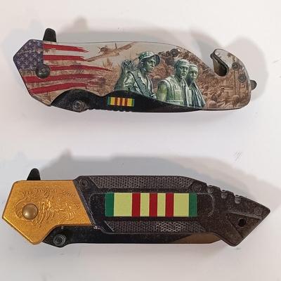 LOT 126B: Set of (4) Commemorative Militaria Folding Knives