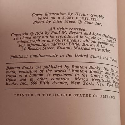 LOT 128B: Bear Bryant Autographed Book - Bear by Paul W. Bryant and John Underwood