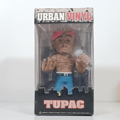 LOT 129B: Funko Gold and Urban Vinyl Tupac Shakur Figurines
