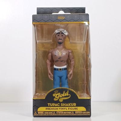 LOT 129B: Funko Gold and Urban Vinyl Tupac Shakur Figurines