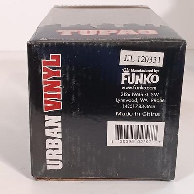 LOT 129B: Funko Gold and Urban Vinyl Tupac Shakur Figurines