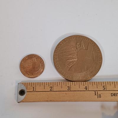 LOT 131B: Autographed Meghan Trainor Photo, Autographed Steel Panther Photo, Harry Chapin Bronze Coins & More