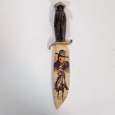 LOT 132B: Set of (3) Collectible Knives w/ John Wayne Knife Wall Art