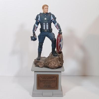 LOT 133B: Marvel Earth's Mightiest Edition 12" Captain America Figurine, Mattel DC Mini Figurines, Wonder Woman Barbie & More