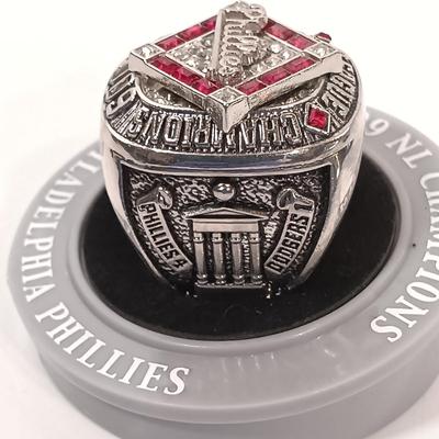 LOT 136B: Set of (3) Phillies World Champions and NL Champions Replica Rings