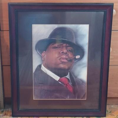 LOT 137B: The Notorious B.I.G. Chalk Art, Bobble Heads, Glasses & Metal Sign
