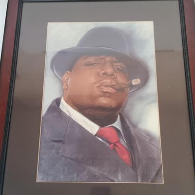 LOT 137B: The Notorious B.I.G. Chalk Art, Bobble Heads, Glasses & Metal Sign