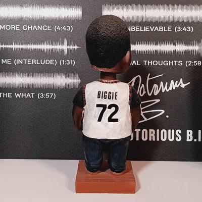 LOT 137B: The Notorious B.I.G. Chalk Art, Bobble Heads, Glasses & Metal Sign