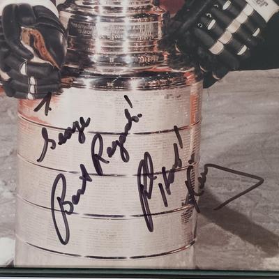 LOT 138B: Autographed Philadelphia Flyers Dave Schultz Hockey Puck and Photo w/ Autographed Bob Kelley Photo