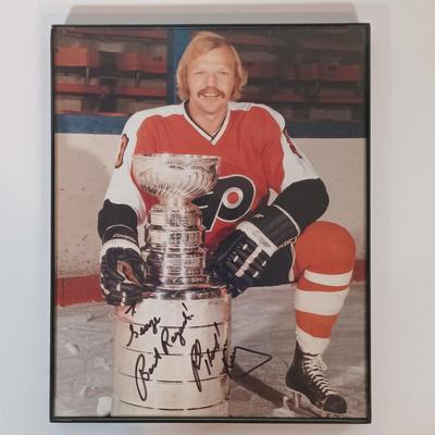 LOT 138B: Autographed Philadelphia Flyers Dave Schultz Hockey Puck and Photo w/ Autographed Bob Kelley Photo