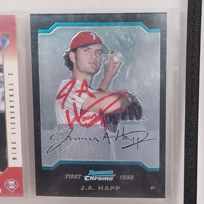 LOT 140B: Set of (9) Autographed Phillies Baseball Cards