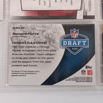 LOT 141B: Set of (5) Autographed Temple Football Bernard Pierce and Evan Rodriguez Cards