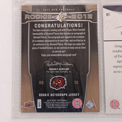 LOT 141B: Set of (5) Autographed Temple Football Bernard Pierce and Evan Rodriguez Cards