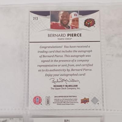 LOT 141B: Set of (5) Autographed Temple Football Bernard Pierce and Evan Rodriguez Cards