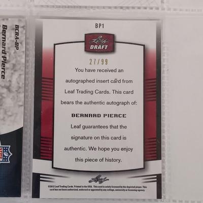 LOT 141B: Set of (5) Autographed Temple Football Bernard Pierce and Evan Rodriguez Cards