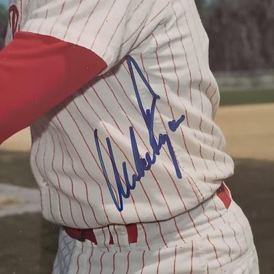 LOT 143B: Autographed Phillies Baseball Photos- Bob Boone, Mike Ryan, Tony Taylor & Larry Bowa