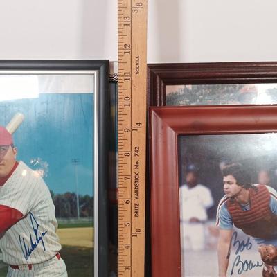 LOT 143B: Autographed Phillies Baseball Photos- Bob Boone, Mike Ryan, Tony Taylor & Larry Bowa