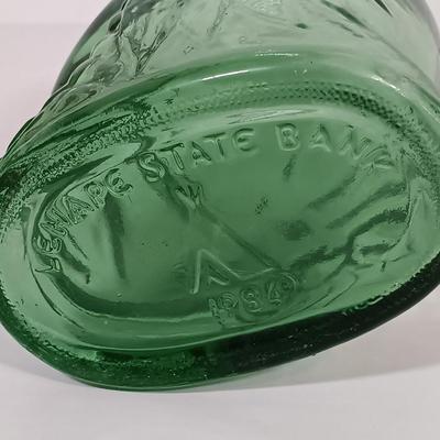 LOT 145B: Collection of Bobble Heads with Green Glass Lenape State Bank