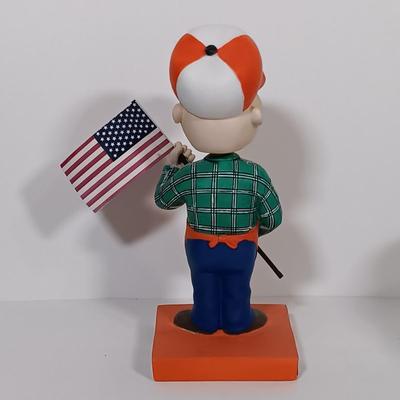 LOT 145B: Collection of Bobble Heads with Green Glass Lenape State Bank