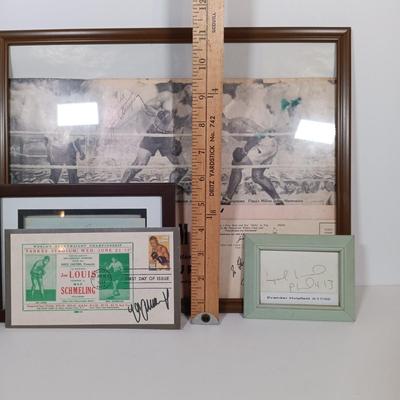LOT 146B: Autographed Boxing Memorabilia- Evander Holyfield, Muhammad Ali, Jack Dempsey & Max Schmeling