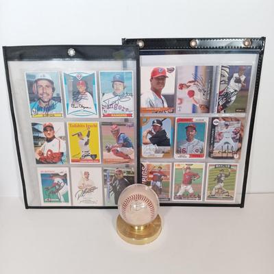 LOT 147B: Set of (19) Autographed Baseball Cards with Autographed Baseball