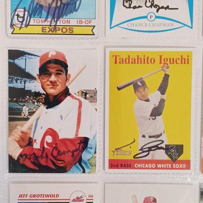LOT 147B: Set of (19) Autographed Baseball Cards with Autographed Baseball