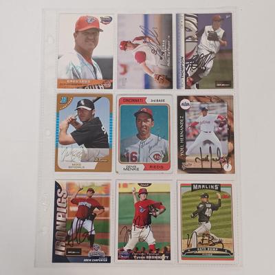 LOT 147B: Set of (19) Autographed Baseball Cards with Autographed Baseball
