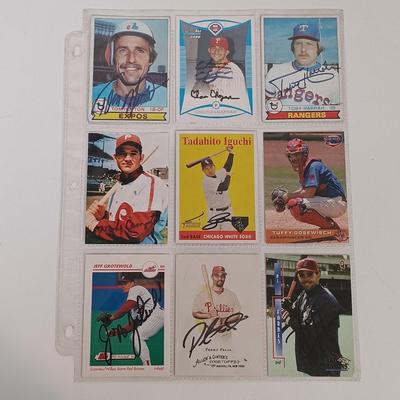 LOT 147B: Set of (19) Autographed Baseball Cards with Autographed Baseball