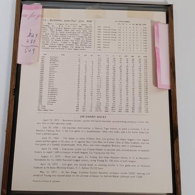 LOT 148B: Autographed Phillies Baseball Photos- Jim Bunning, Willie Montanez & Robin Roberts
