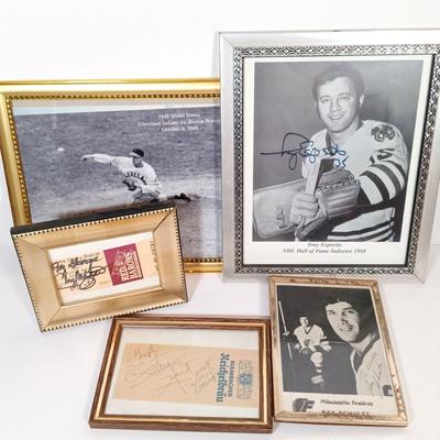 LOT 149B: Autographed Sports Memorabilia- Firebirds Bay Schultz Photo, NHL Tony Esposito, MLB Bob Feller & More
