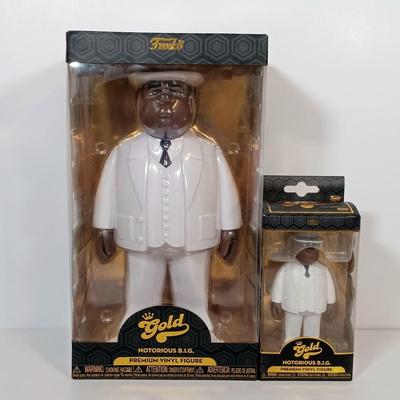 LOT 151B: Funko Gold 12" and 5" Notorious B.I.G. Figurines