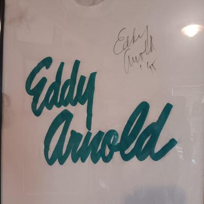 LOT 155B: Autographed Eddy Arnold T-Shirt and Newspaper Clipping