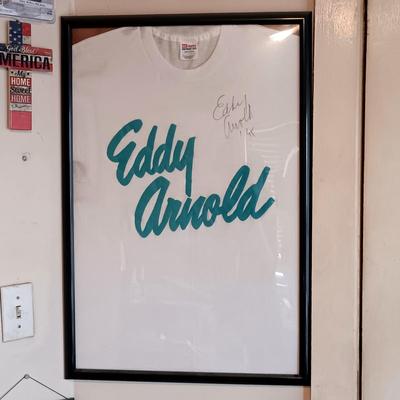 LOT 155B: Autographed Eddy Arnold T-Shirt and Newspaper Clipping