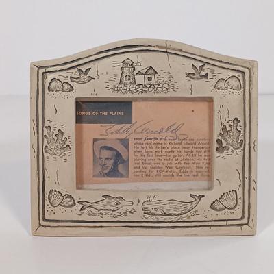 LOT 155B: Autographed Eddy Arnold T-Shirt and Newspaper Clipping