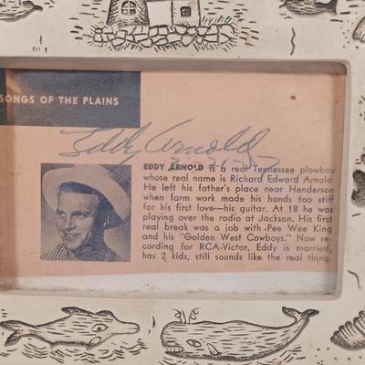 LOT 155B: Autographed Eddy Arnold T-Shirt and Newspaper Clipping
