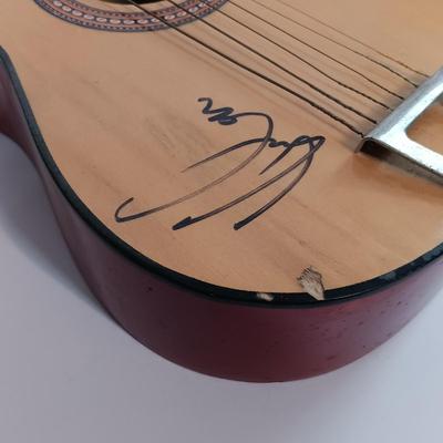 LOT 156B: Autographed Kid Rock Ukulele with COA, Autographed Four Aces Postacard & Kid Rock Novelty License Plate
