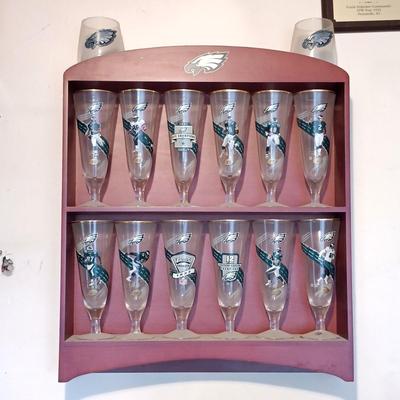 LOT 157B: Bradford Exchange Limited Edition Philadelphia Eagles Pilsner Glasses