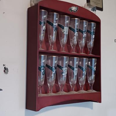 LOT 157B: Bradford Exchange Limited Edition Philadelphia Eagles Pilsner Glasses