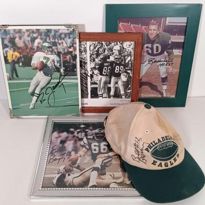 LOT 159B: Autographed Philadelphia Eagles Memorabilia- Chuck Bednarik, Bill Bergey, Ron Jaworski & More