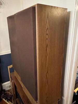 LOT 166D: Stereo System with Entertainment Cabinet, JVC Speakers, Pioneer 6-Disc CD Player, JVC Amplifier and Tuner, and Sony Dual Tape Deck