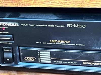 LOT 166D: Stereo System with Entertainment Cabinet, JVC Speakers, Pioneer 6-Disc CD Player, JVC Amplifier and Tuner, and Sony Dual Tape Deck