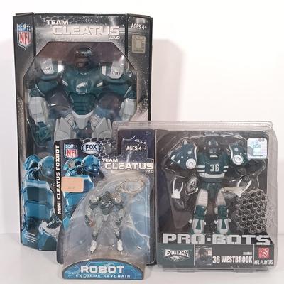 LOT 169B: NFL Pro-Bots Philadelphia Eagles Robot Action Figures