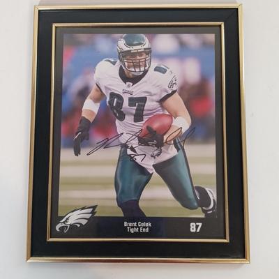 LOT 171B: Autographed Philadelphia Eagles Memorabilia- Hugh Douglas, Jeremiah Trotter, Brent Celek & More