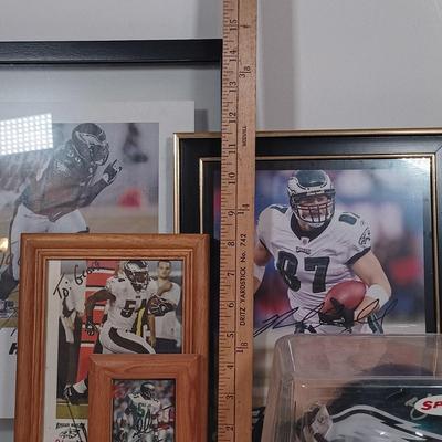 LOT 171B: Autographed Philadelphia Eagles Memorabilia- Hugh Douglas, Jeremiah Trotter, Brent Celek & More