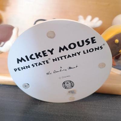 LOT 173B: The Danbury Mint Disney Penn State 9 Figurines with Display Shelf