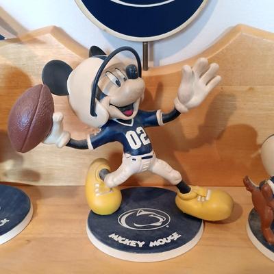 LOT 173B: The Danbury Mint Disney Penn State 9 Figurines with Display Shelf