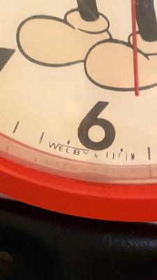 LOT 176A: Vintage Disney Welby by Elgin Mickey Mouse Wall Watch Clock