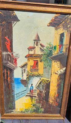 Pair of MCM Original Paintings Signed Collazzi