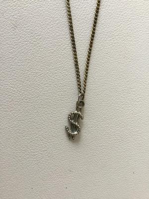 Vintage unmarked dollar sign necklace