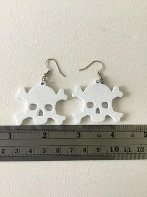 White skull fashion earrings